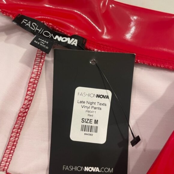 Faux Leather Red Pants - Picture 3 of 7